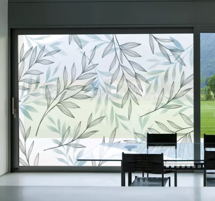 Thin leaves window sticker - TenStickers