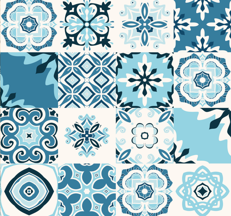 Blue Tiles furniture decal  3600 - TenStickers