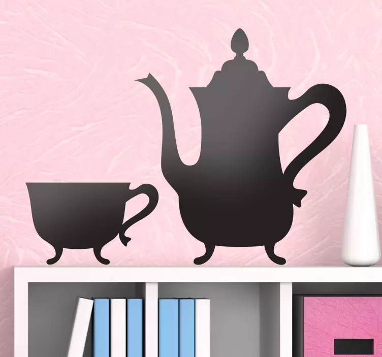 Vintage Teapot Wall Sticker - TenStickers