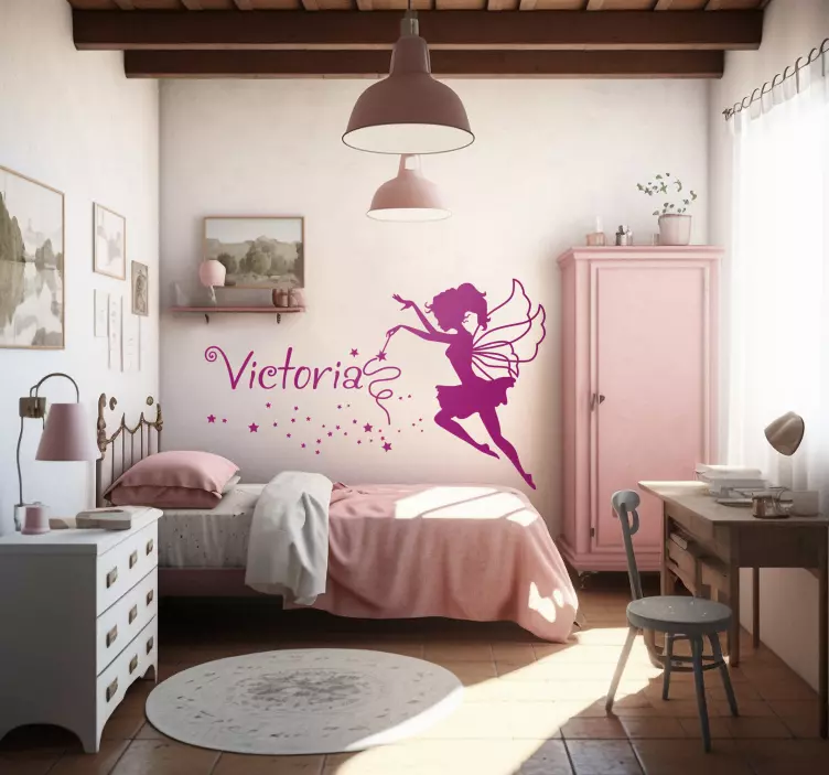 Customised name fairy wall sticker - TenStickers