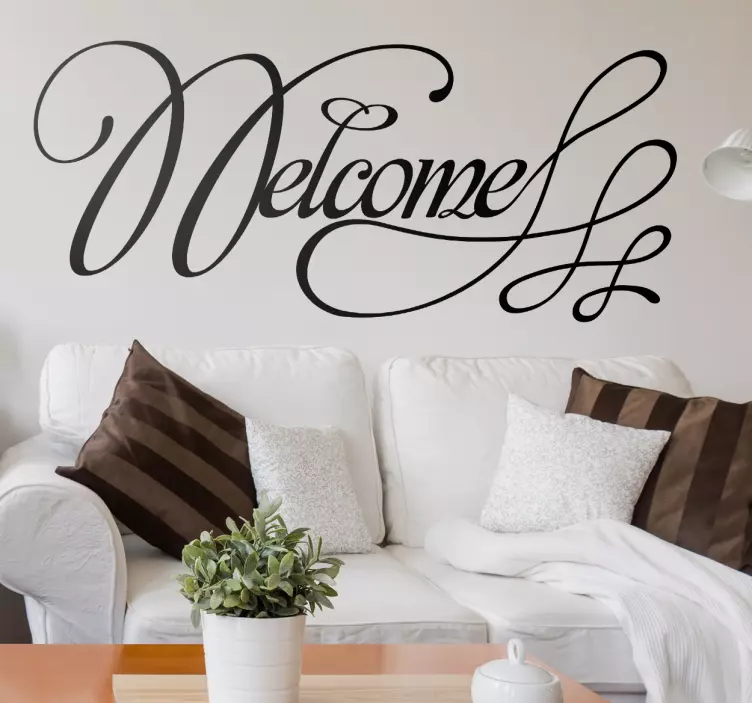 Calligraphic Welcome Vinyl Sticker - TenStickers
