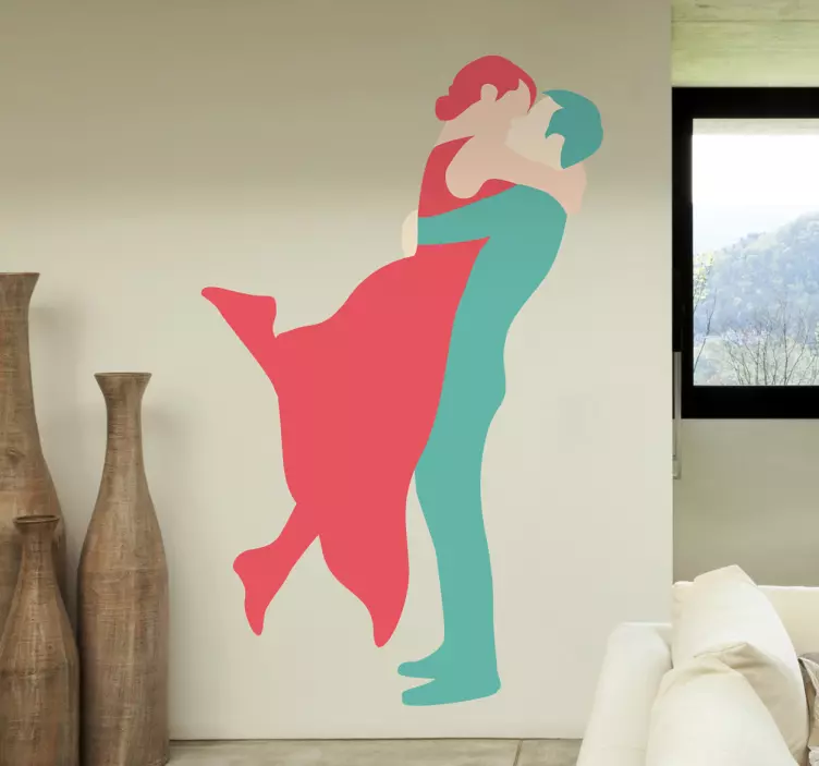 Couple Kissing Sticker - TenStickers