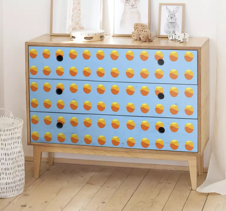 70's Sun Pattern furniture sticker - TenStickers