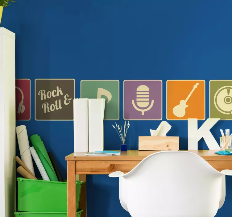 80s icons musical wall sticker - TenStickers