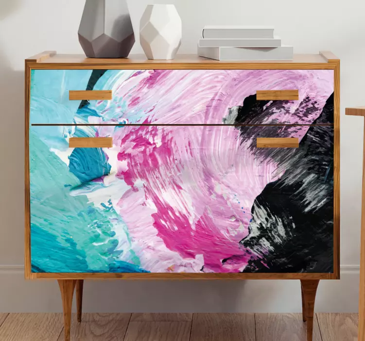 Abstract Color Waves furniture sticker - TenStickers