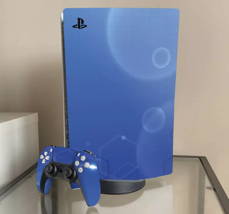 Abstract medical line blue PS5 stickers - TenStickers