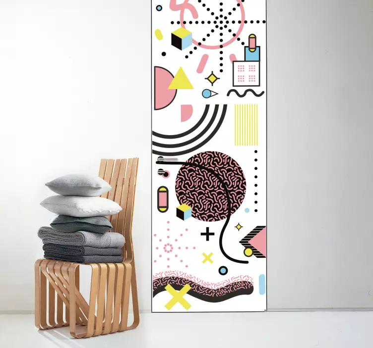 Abstract Shape Patterns door sticker - TenStickers