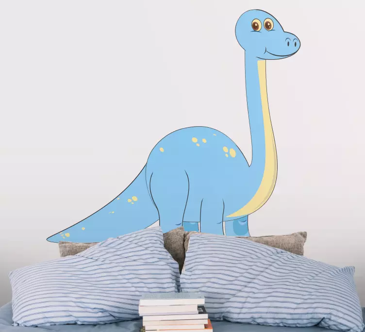 Adorable azure dinosaur wall sticker - TenStickers