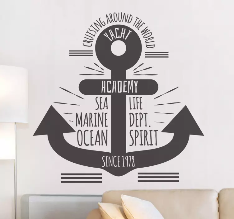 Anchor with Text Sea Wall Sticker - TenStickers