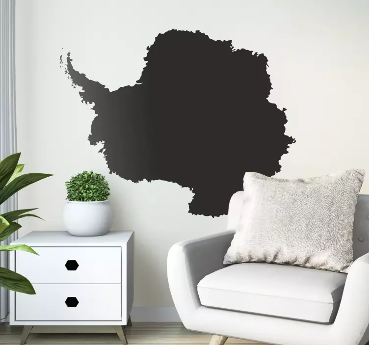 Antarctica Map Silhouette Wall Sticker - TenStickers