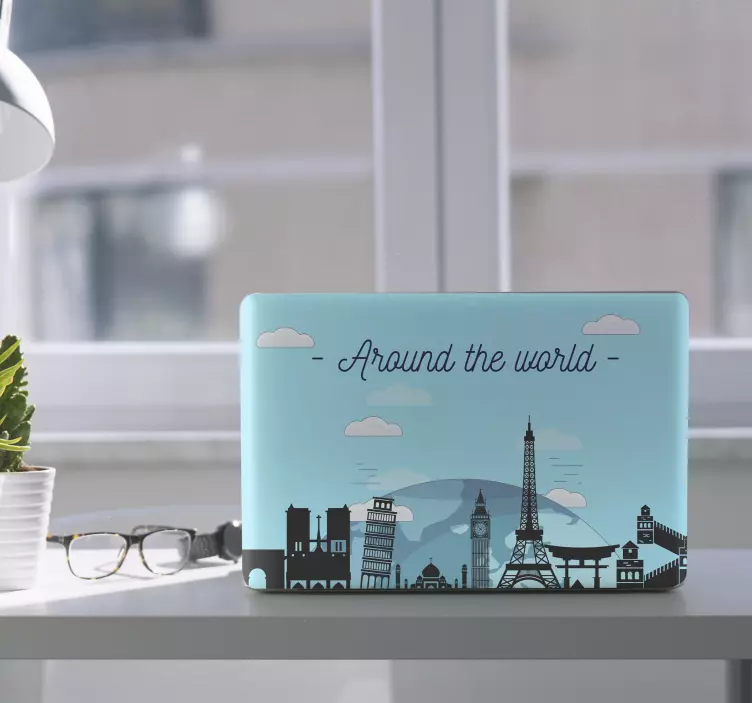 Around the world travel stickers - TenStickers