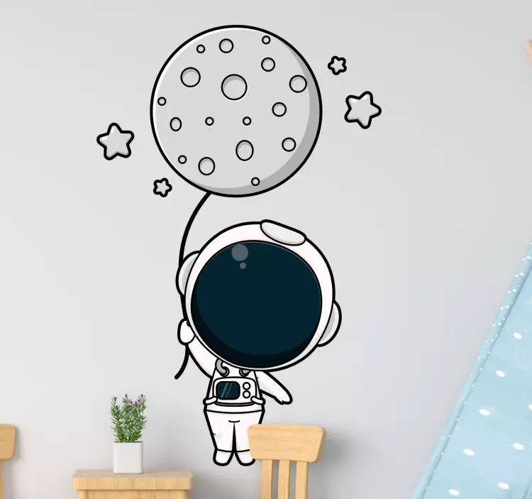 Astronaut with Balloon wall stickers for kid - TenStickers