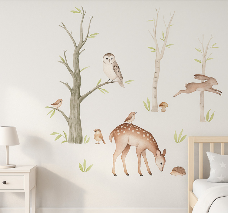 Autumn calmed forest wall mural sticker - TenStickers