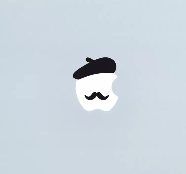 Awesome parisian look mustache laptop sticker - TenStickers
