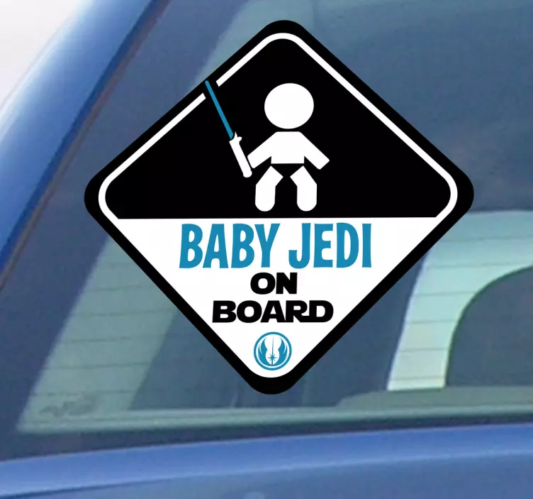 Baby Jedi on Board Car Sticker - TenStickers