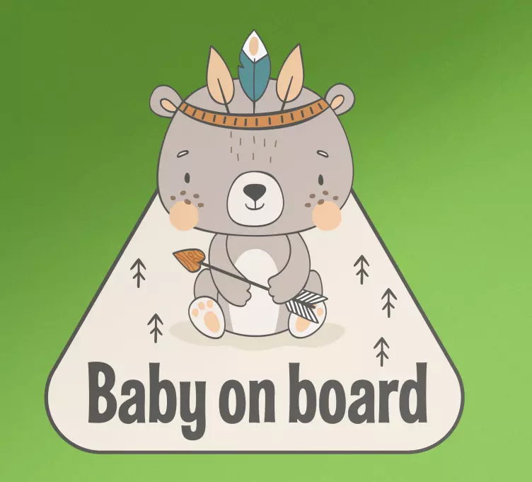 Baby on board sticker cute bear design - TenStickers