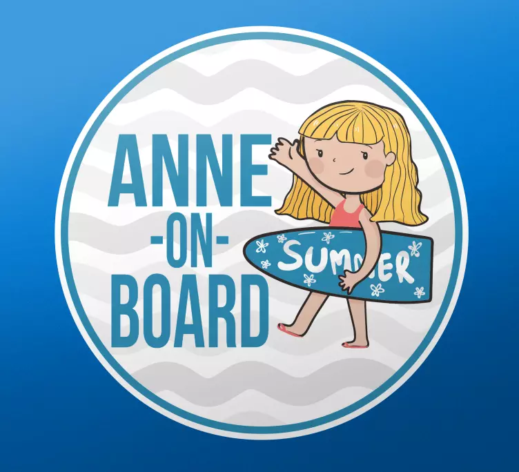 Baby on board sticker personalized surfing journey - TenStickers