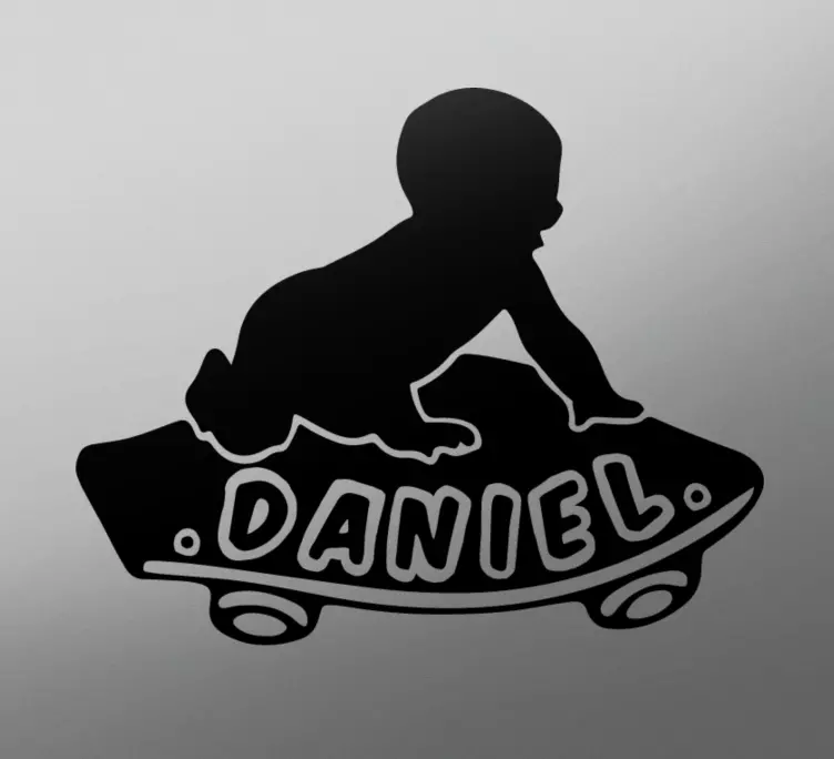 Baby on board sticker with crawling baby design - TenStickers
