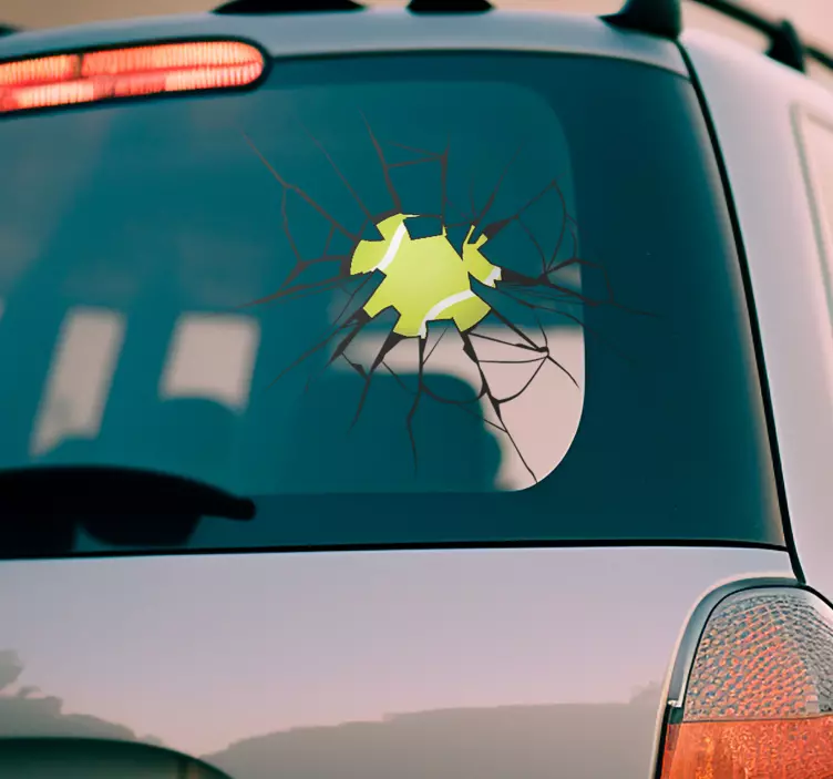 Ball shattering glass visual effects wall sticker - TenStickers
