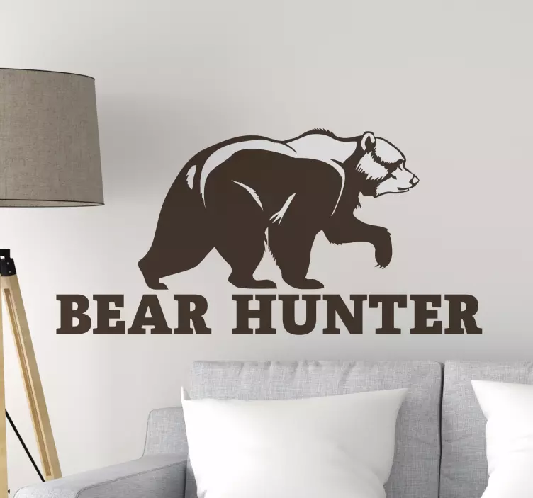 Bear Hunter wall vinyl sticker - TenStickers