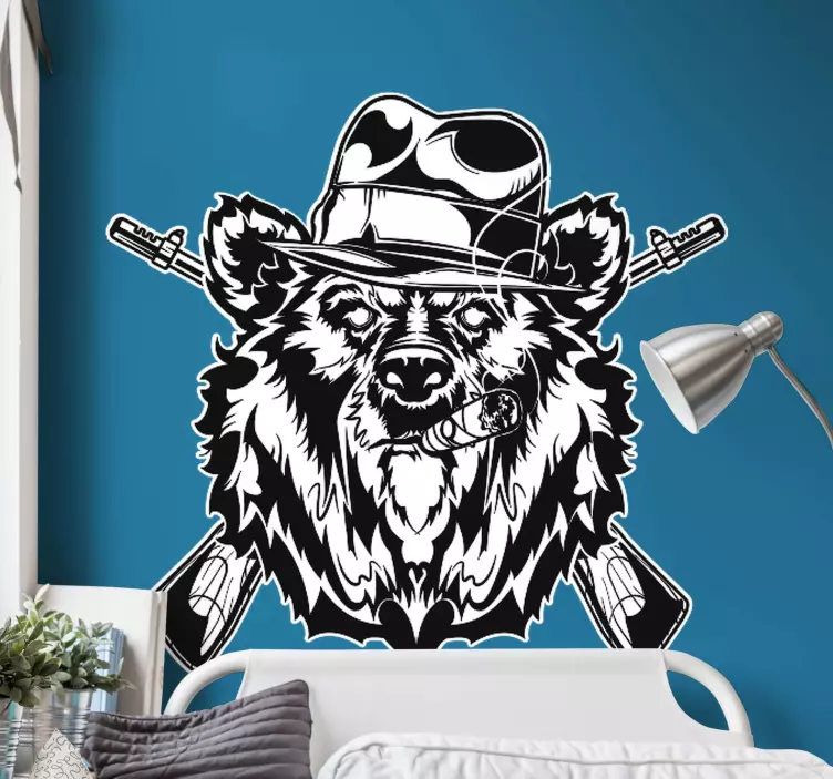 Bear With Hat wall sticker - TenStickers