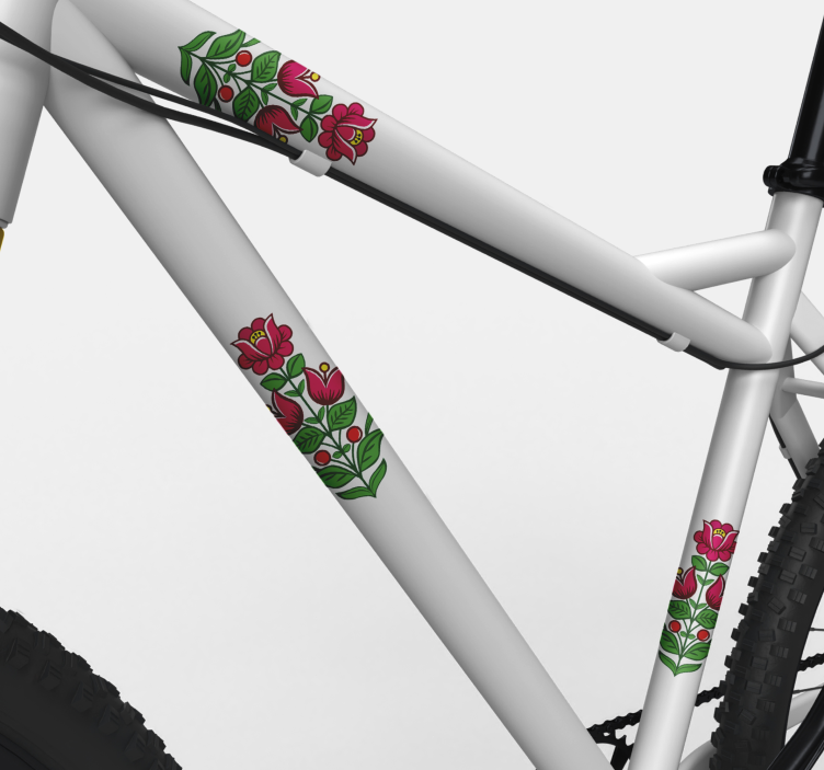 Bike sticker floral bike accent - TenStickers