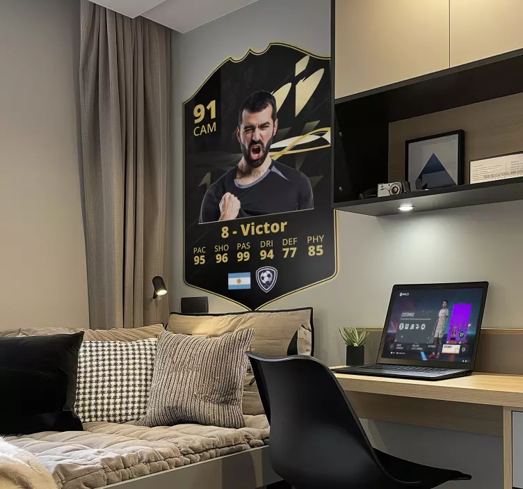 black and gold card football sticker - TenStickers