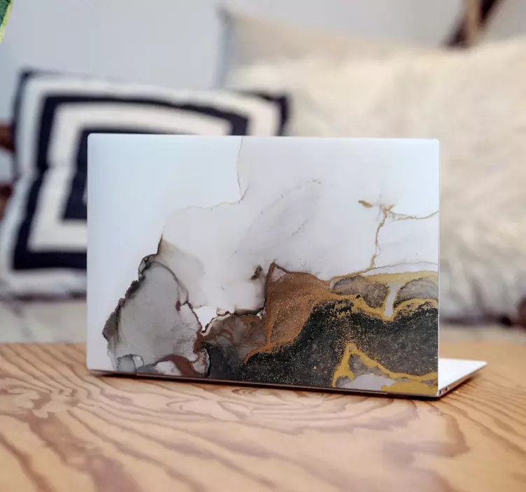 Black and gold marble laptop skin - TenStickers