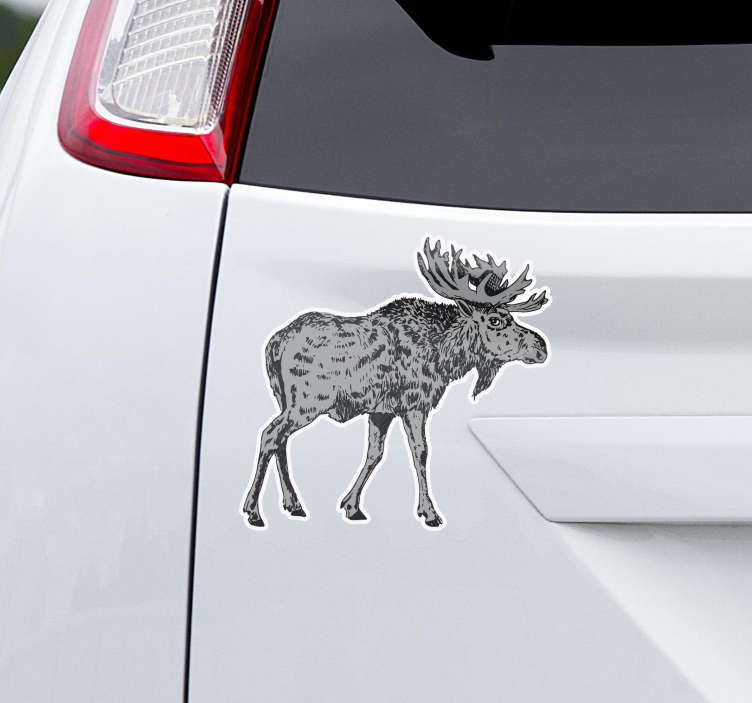 black and white elk car sticker - TenStickers
