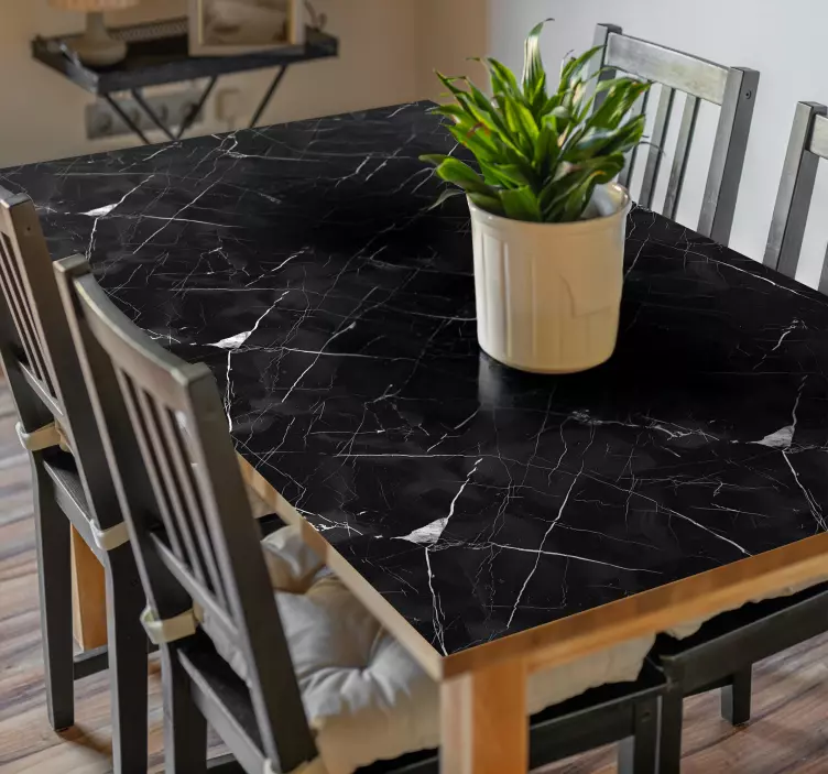 Black marble for table wall stickers for dining room - TenStickers