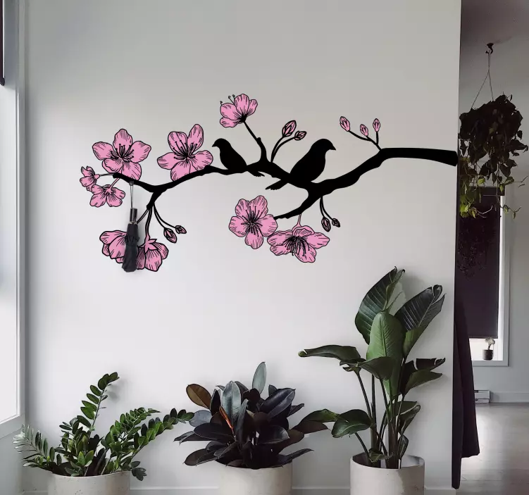 Blossoming Branch Twist coat hanger sticker - TenStickers