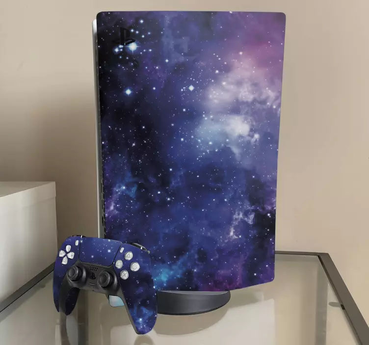 Blue purple galaxy PS5 sticker - TenStickers
