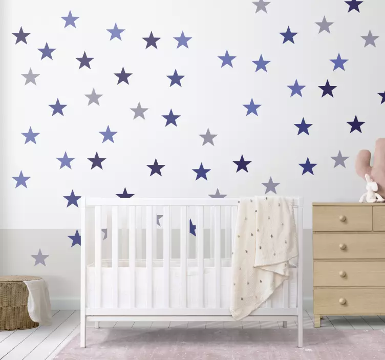Blue Stars Decorative Stickers - TenStickers