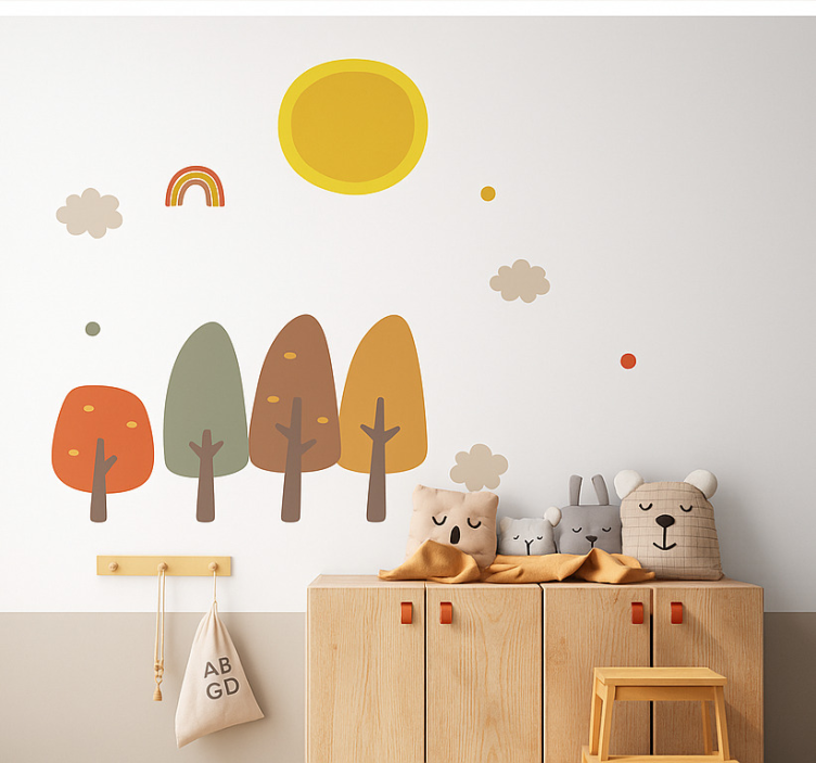 Boho forest in autumn childrens' wall stickers - TenStickers