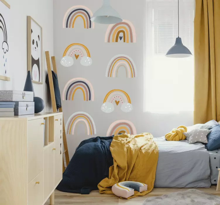 boho rainbows wall stickers children's room - TenStickers
