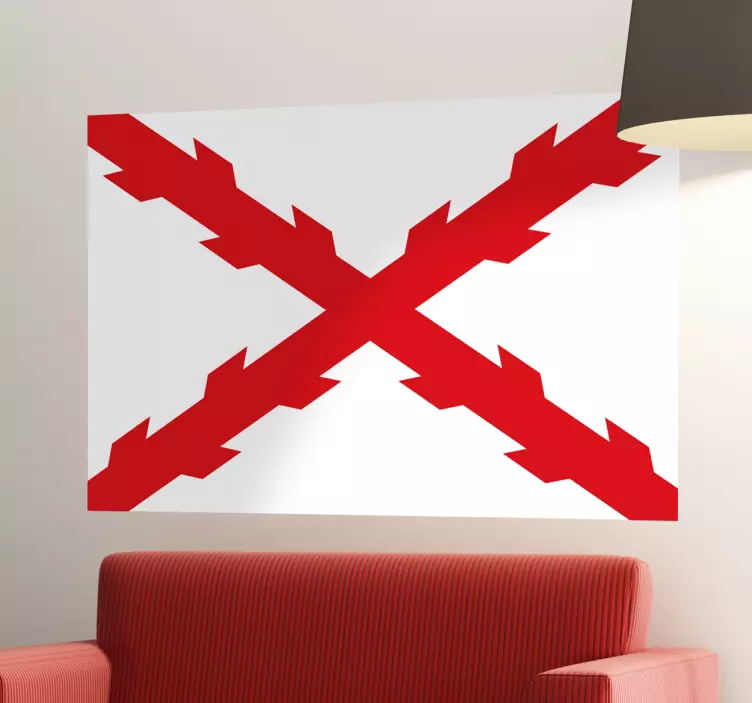 Bold Red Cross flag sticker - TenStickers