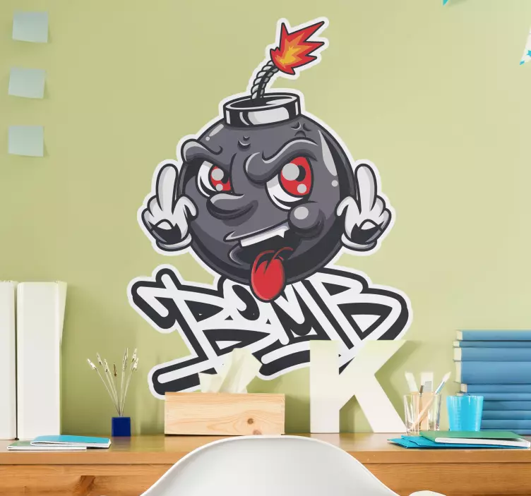 Bomb Character Art superhero wall sticker - TenStickers