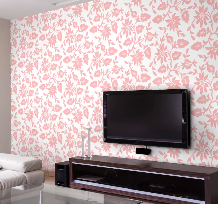 Botanical Print Wallpaper flower wall sticker - TenStickers