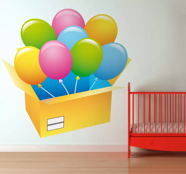 Box of Balloons Kids Sticker - TenStickers