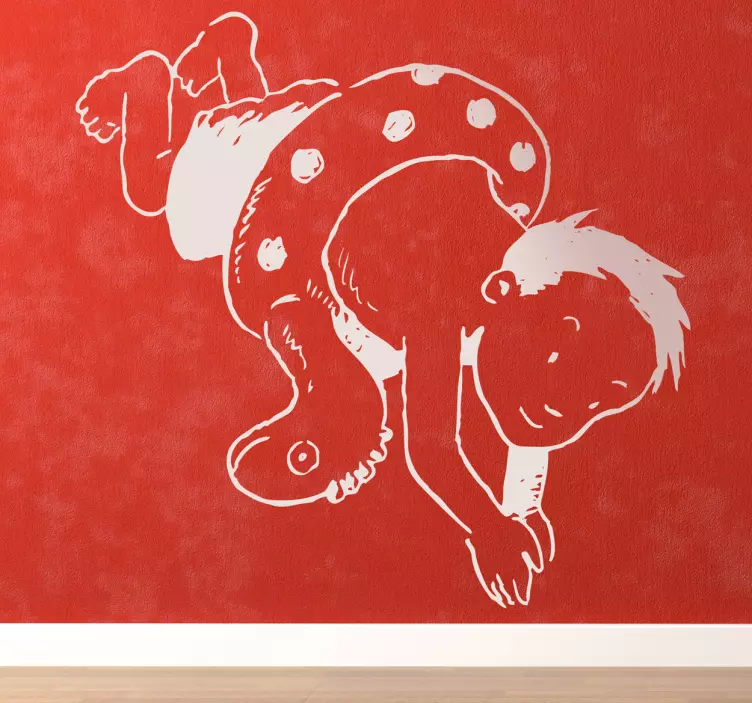 Boy with Rubber Ring Sticker - TenStickers