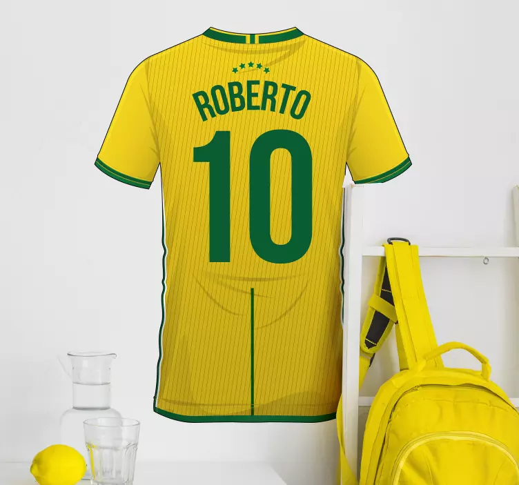 Brazil Shirt Customisable Sticker - TenStickers