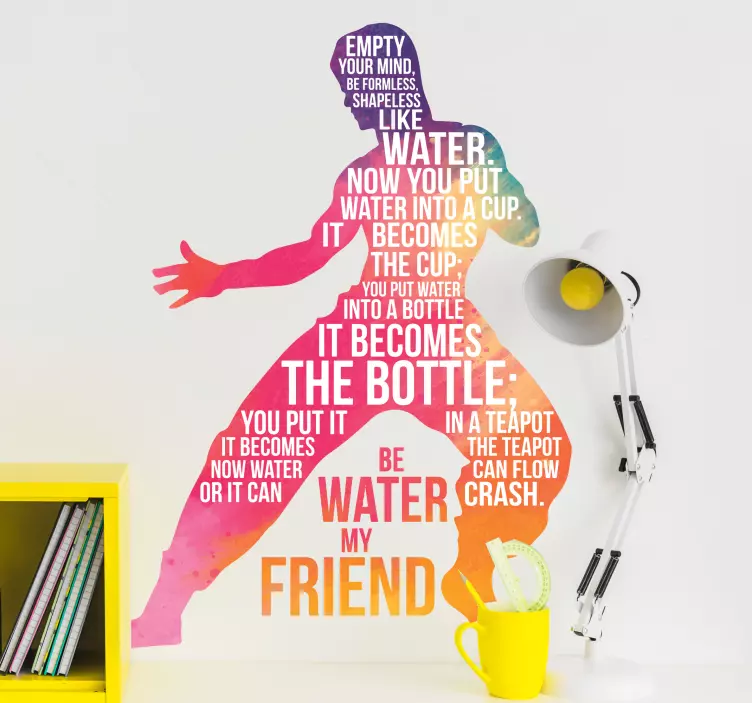 Bruce Lee famous quote sticker - TenStickers