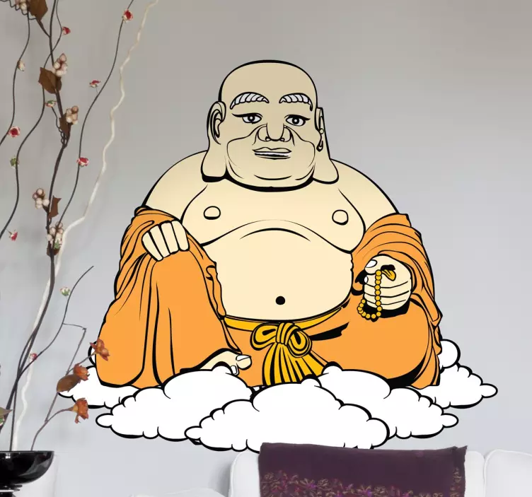 Buddha on Clouds Wall Decal - TenStickers