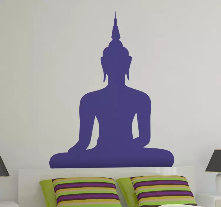 Buddha meditation silhouette wall sticker for bedroom - TenStickers