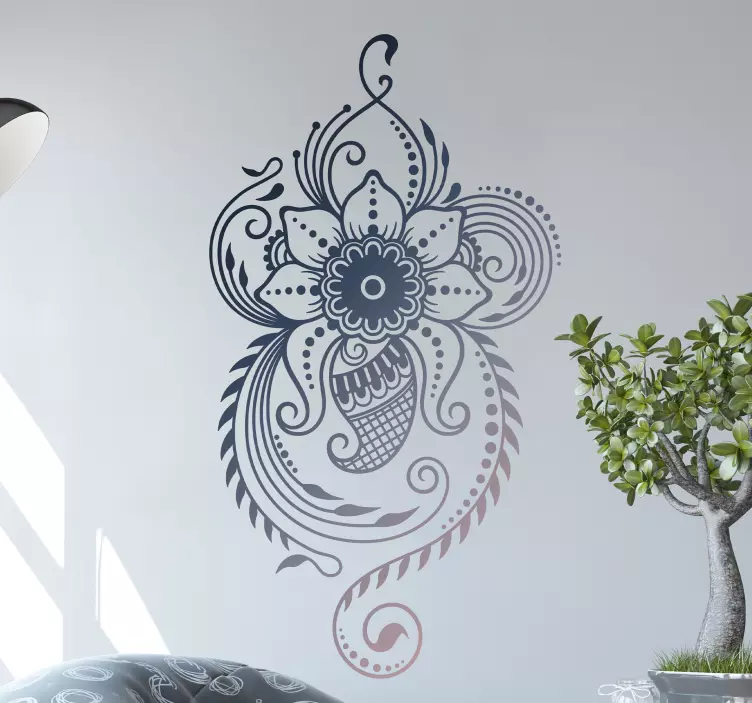 Buddhist lotus flower wall sticker - TenStickers