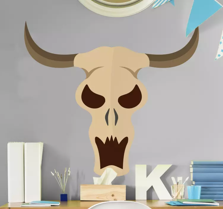 Bull Skull Icon wall sticker - TenStickers