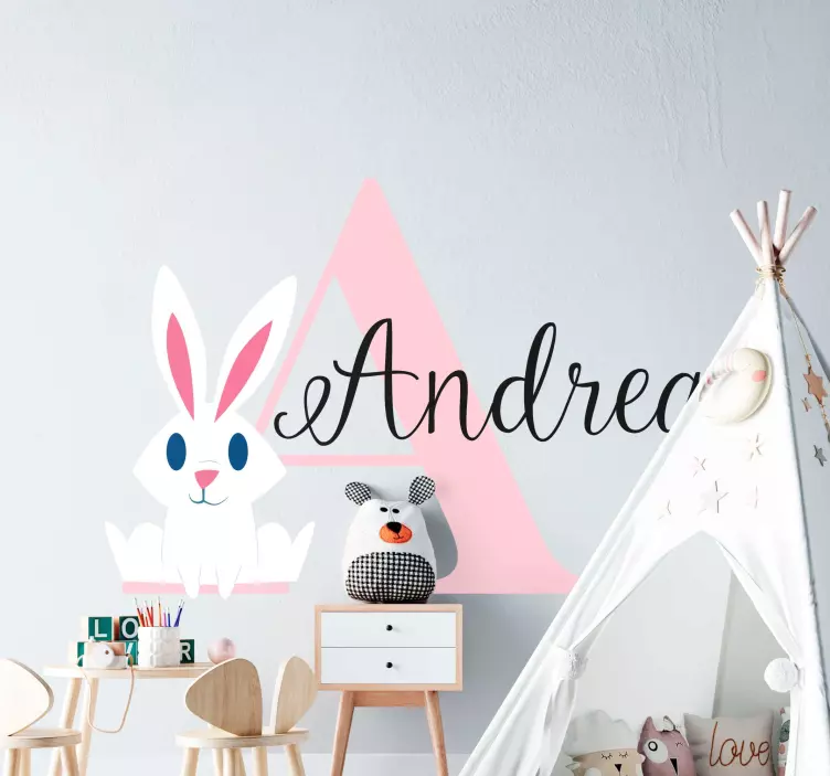 Bunny Name Personalisation wall stickers for kid - TenStickers