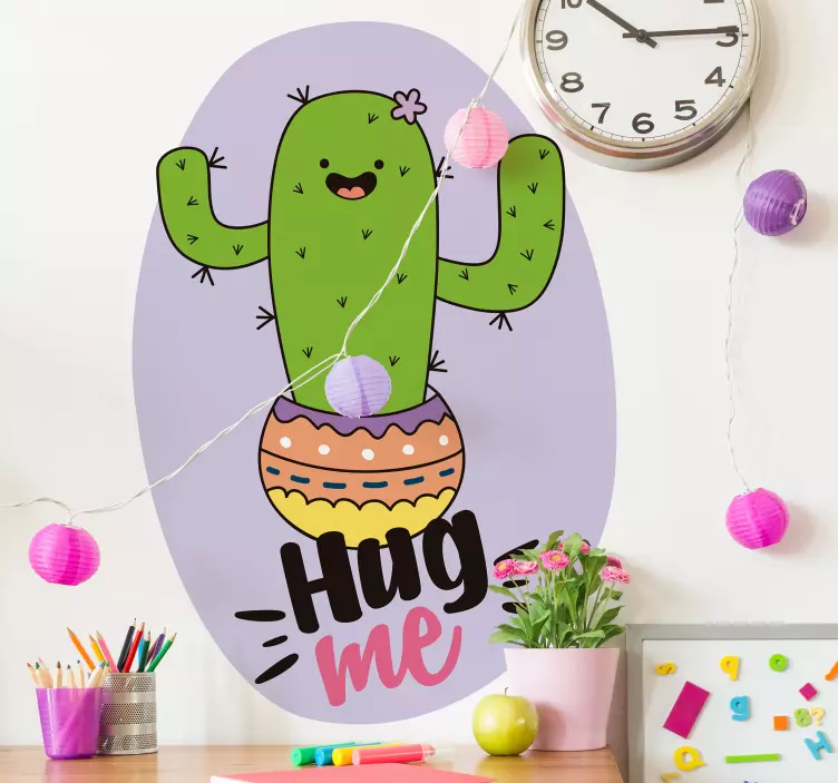 Cactus Embracing Joy wall sticker - TenStickers