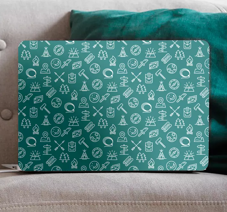 Camping Adventure Symbols laptop skin - TenStickers