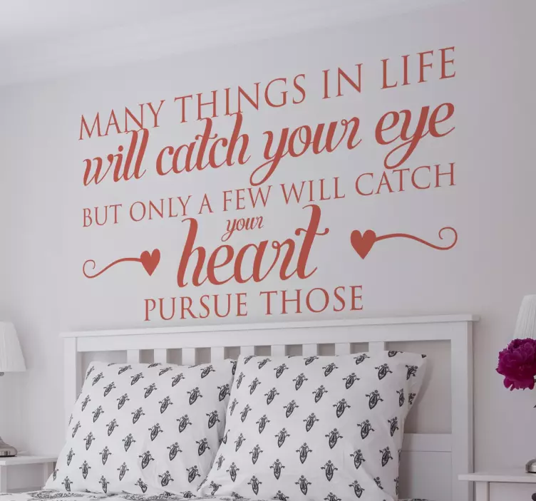 Catch Your Heart Quote Wall Sticker - TenStickers